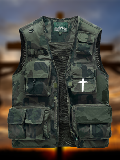 [Copy]Cross Printed Jesus God Christian Outdoor Quick-dry Vest