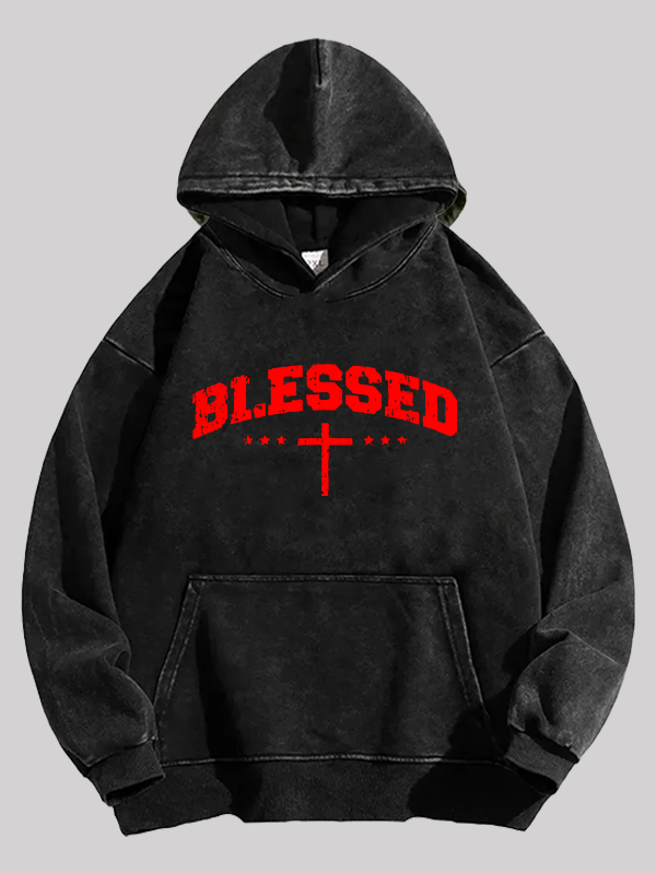 Blessed Cross Washed Hoodie