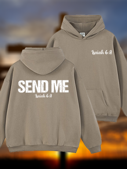 Isaiah 6:8 Christian ‘Send Me’ Plush Fleece-Lined Hoodie