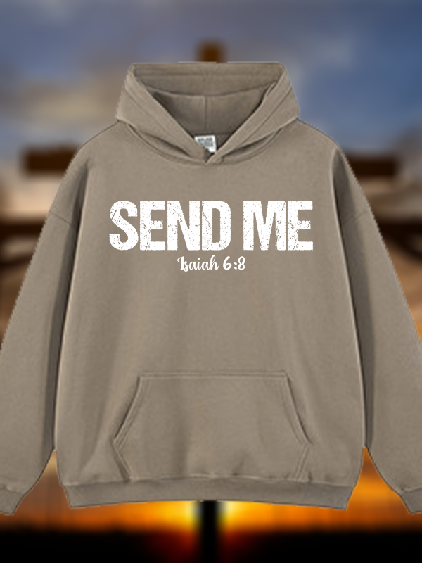 Isaiah 6:8 Christian ‘Send Me’ Plush Fleece-Lined Hoodie