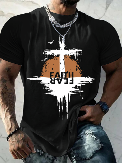 Faith Fear Christian Cotton T-Shirt