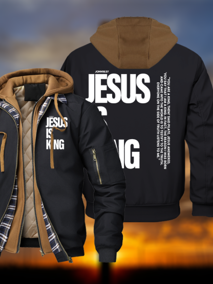 Jesus Is King Warm Hooded Bomber Jacket