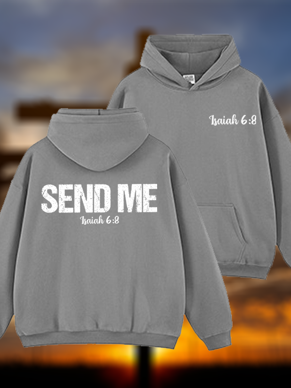Isaiah 6:8 Christian ‘Send Me’ Plush Fleece-Lined Hoodie