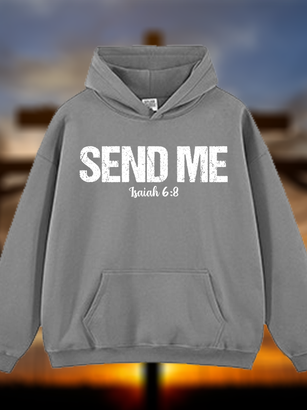 Isaiah 6:8 Christian ‘Send Me’ Plush Fleece-Lined Hoodie