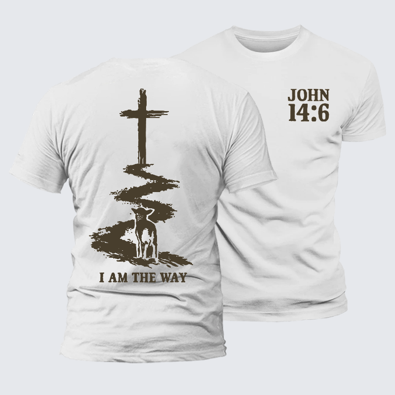 I Am The Way Jesus God Christian Premium Mercerized Cotton Tee