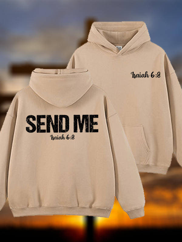 Isaiah 6:8 Christian ‘Send Me’ Plush Fleece-Lined Hoodie