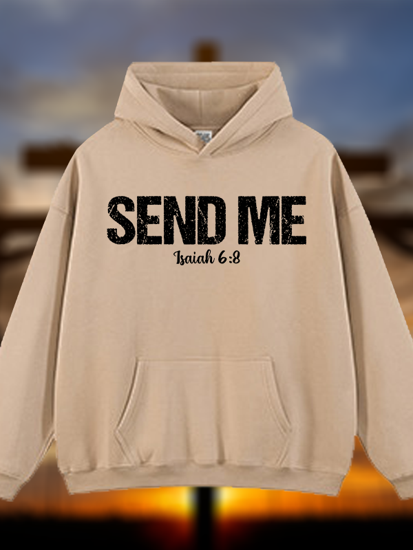 Isaiah 6:8 Christian ‘Send Me’ Plush Fleece-Lined Hoodie