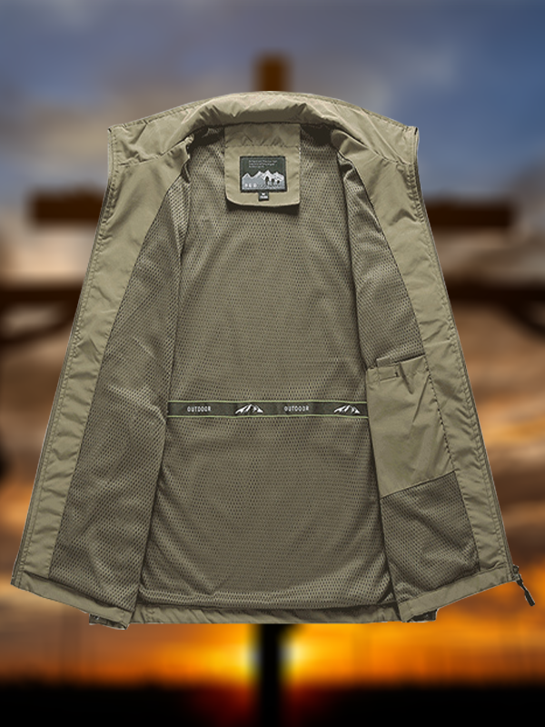 Cross Printed Jesus God Christian Outdoor Quick-dry Vest