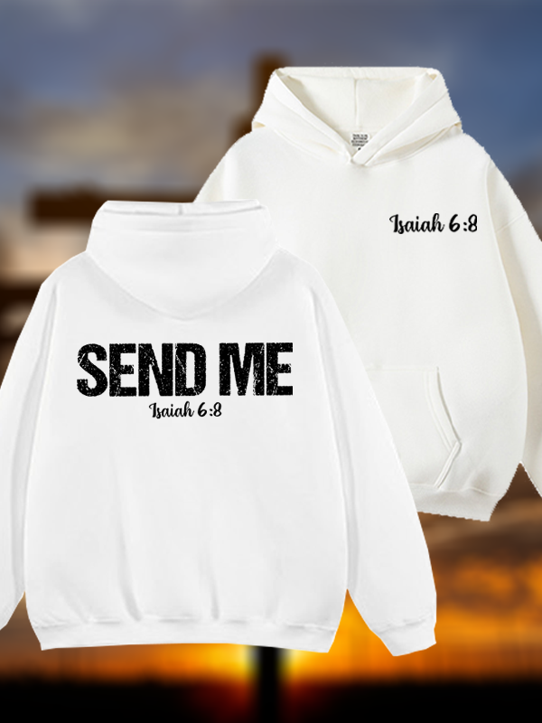 Isaiah 6:8 Christian ‘Send Me’ Plush Fleece-Lined Hoodie