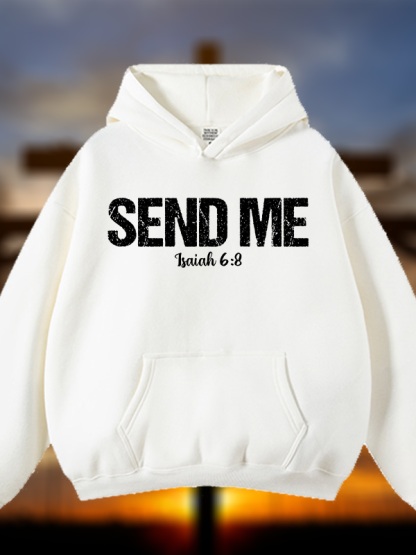 Isaiah 6:8 Christian ‘Send Me’ Plush Fleece-Lined Hoodie