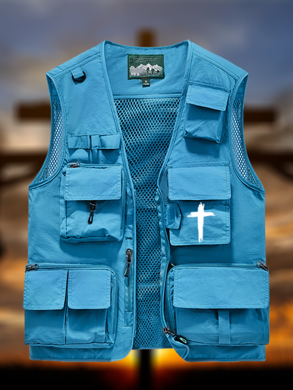 [Copy]Cross Printed Jesus God Christian Outdoor Quick-dry Vest