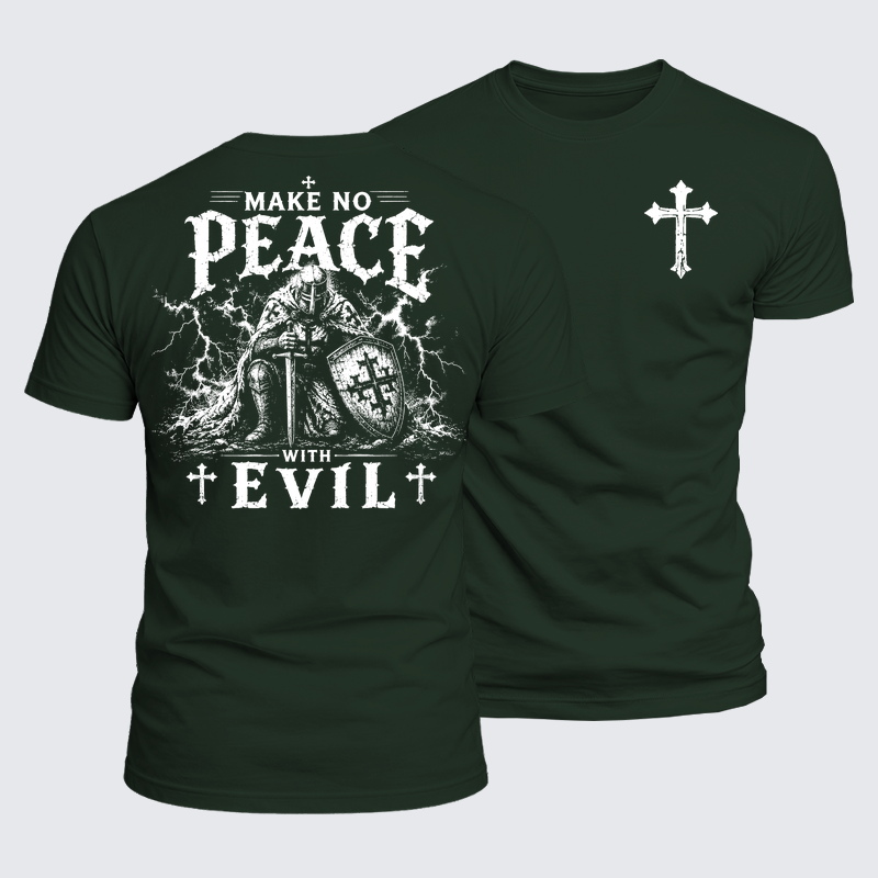 Luxe Mercerized Cotton Tee - Make No Peace With Evil 