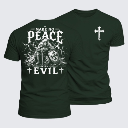 Luxe Mercerized Cotton Tee - Make No Peace With Evil 