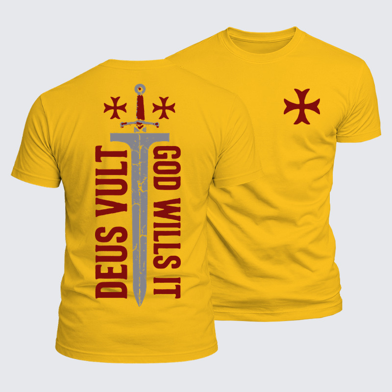 Luxe Mercerized Cotton Tee - Deus Vult: God Wills It