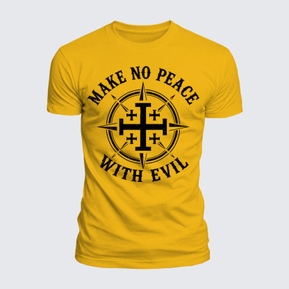 Luxe Mercerized Cotton Tee - Make No Peace with Evil Jerusalem Cross