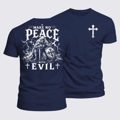 Luxe Mercerized Cotton Tee - Make No Peace With Evil 