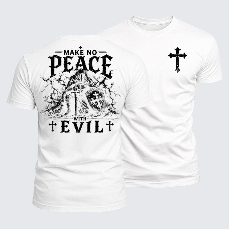Luxe Mercerized Cotton Tee - Make No Peace With Evil 