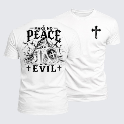 Luxe Mercerized Cotton Tee - Make No Peace With Evil 