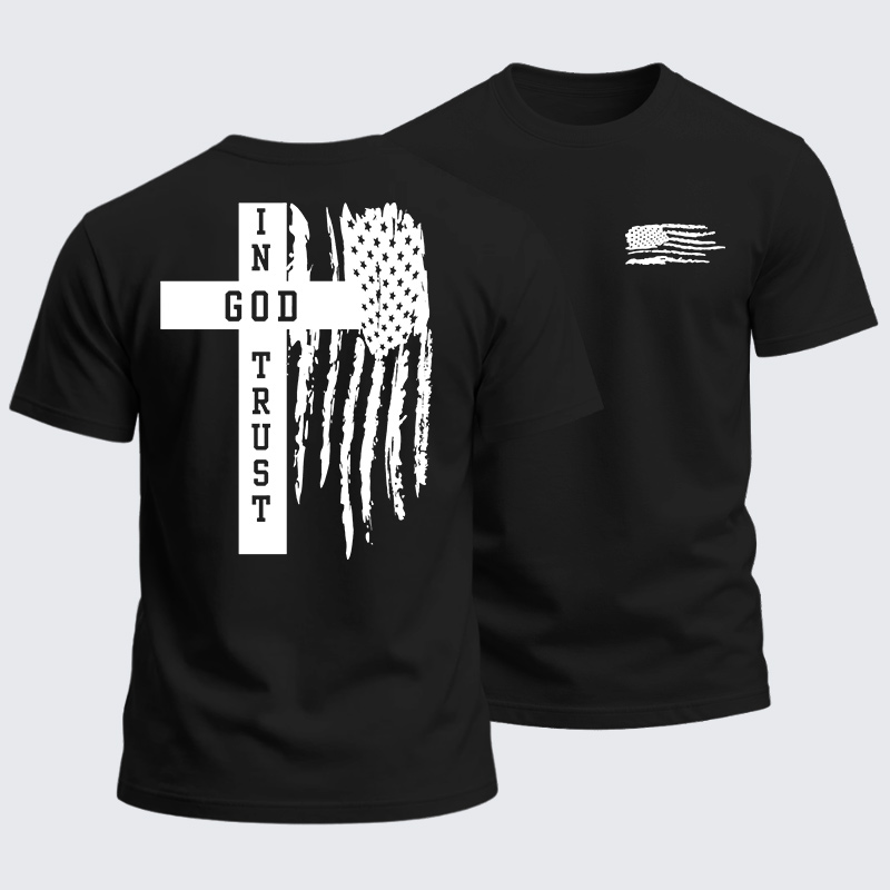 Man Of God Husband Dad Jesus God Christian Cotton T-Shirt