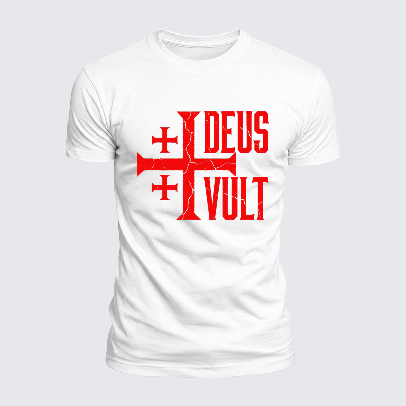 Deus Vult Jesus God Christian  – Luxe Mercerized Interlock Cotton Tee