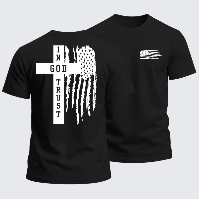 Man Of God Husband Dad Jesus God Christian Cotton T-Shirt