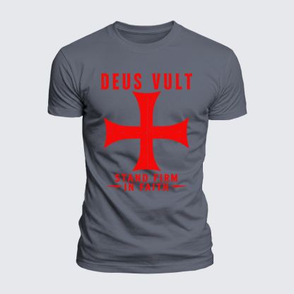 Luxe Mercerized Cotton Tee - Deus Vult Stand Firm In Faith