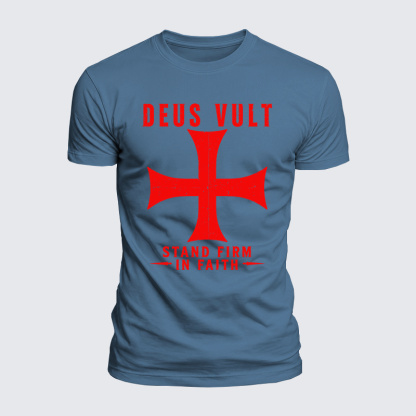 Luxe Mercerized Cotton Tee - Deus Vult Stand Firm In Faith