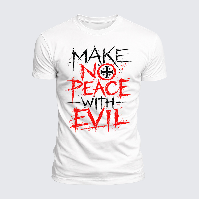 Luxe Mercerized Cotton Tee - Make No Peace with Evil