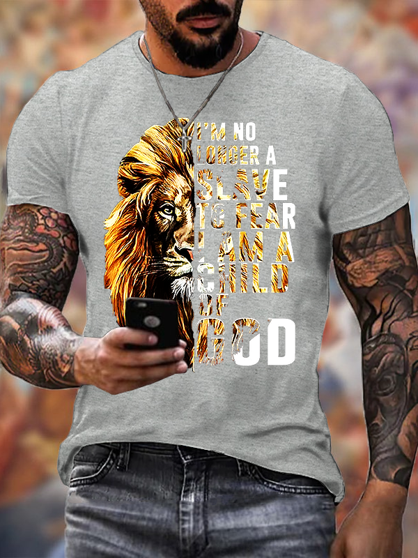 I'm No Longer A Slave To Fear I Am A Child Of God Lion Tee