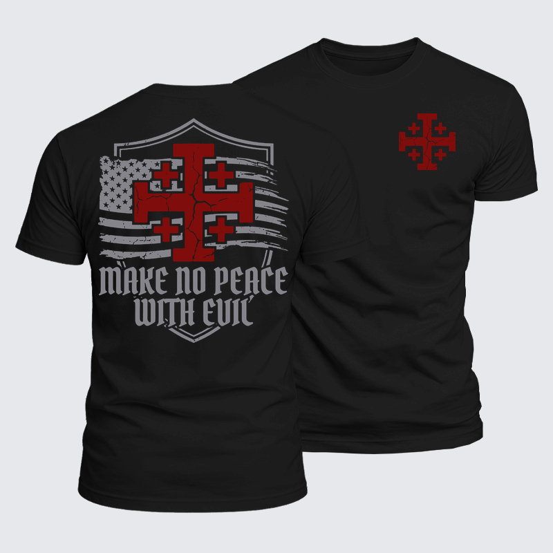 Luxe Mercerized Cotton Tee - Make No Peace with Evil