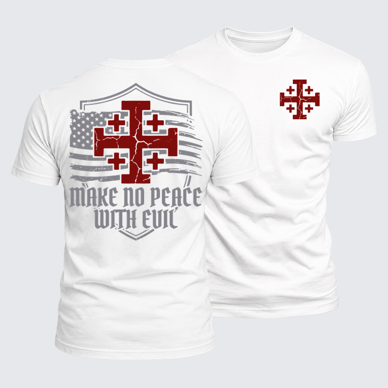 Luxe Mercerized Cotton Tee - Make No Peace with Evil