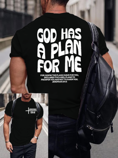 God Has A Plan Jesus God Christian Cotton T-Shirt