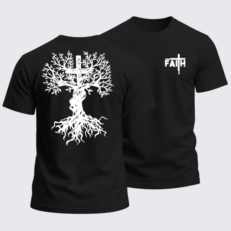 Man Of God Husband Dad Jesus God Christian Cotton T-Shirt