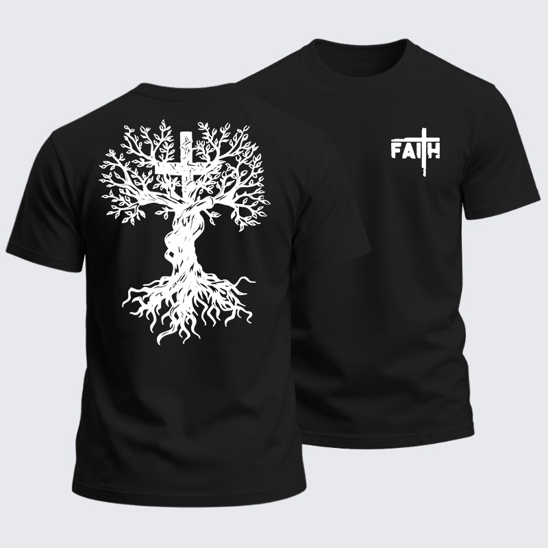 Man Of God Husband Dad Jesus God Christian Cotton T-Shirt