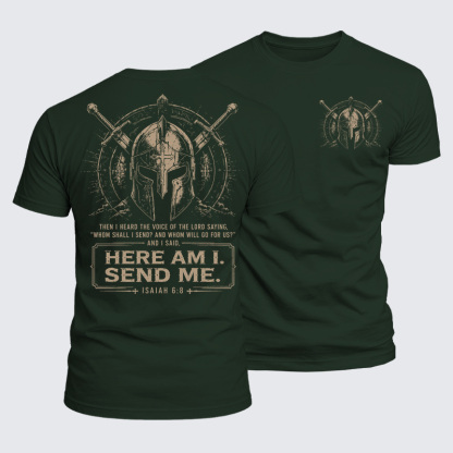 Luxe Mercerized Cotton Tee - Here I Am Send Me Isaiah 6:8