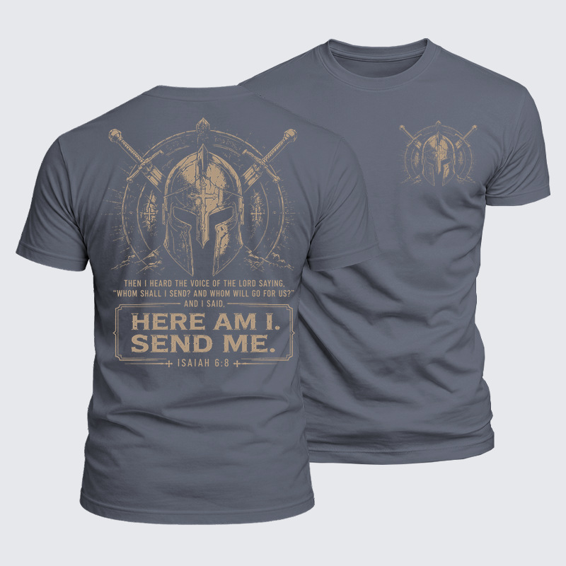 Luxe Mercerized Cotton Tee - Here I Am Send Me Isaiah 6:8