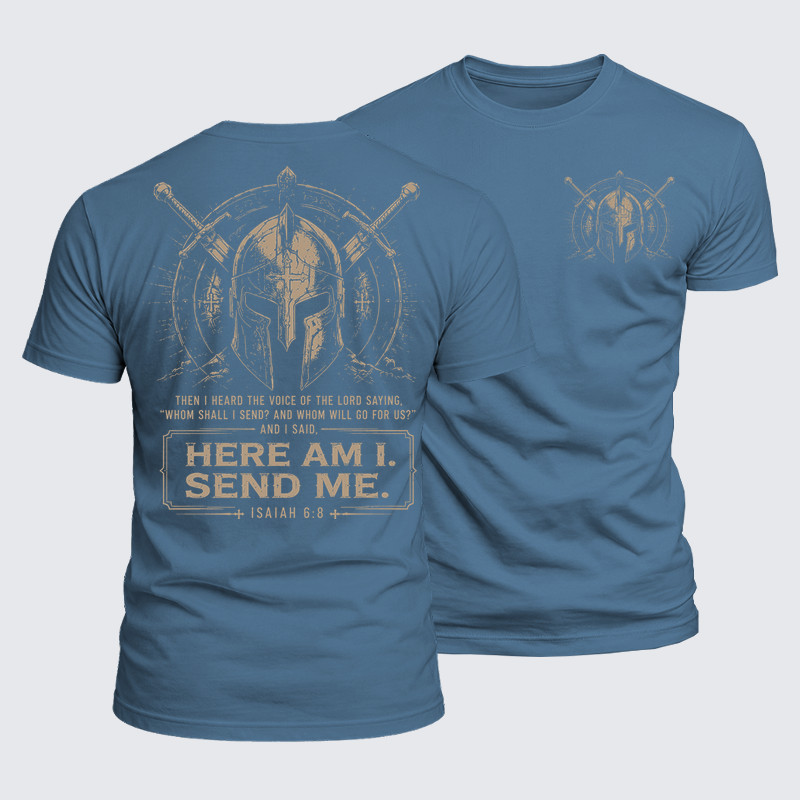 Luxe Mercerized Cotton Tee - Here I Am Send Me Isaiah 6:8