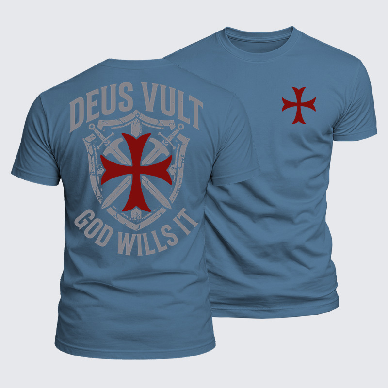 Luxe Mercerized Cotton Tee - Deus Vult: God Wills It
