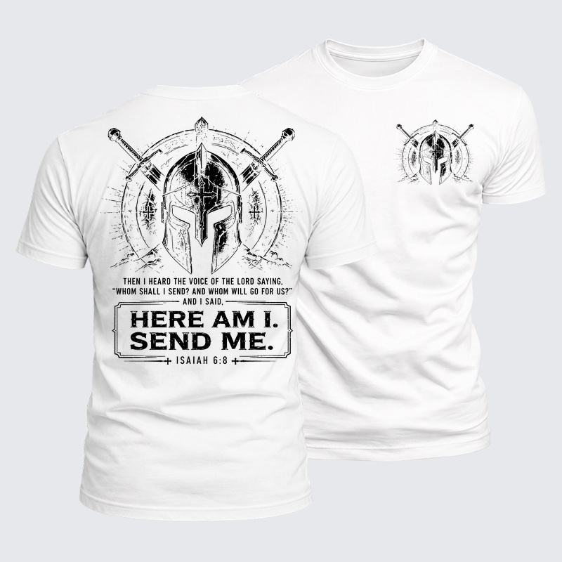 Luxe Mercerized Cotton Tee - Here I Am Send Me Isaiah 6:8