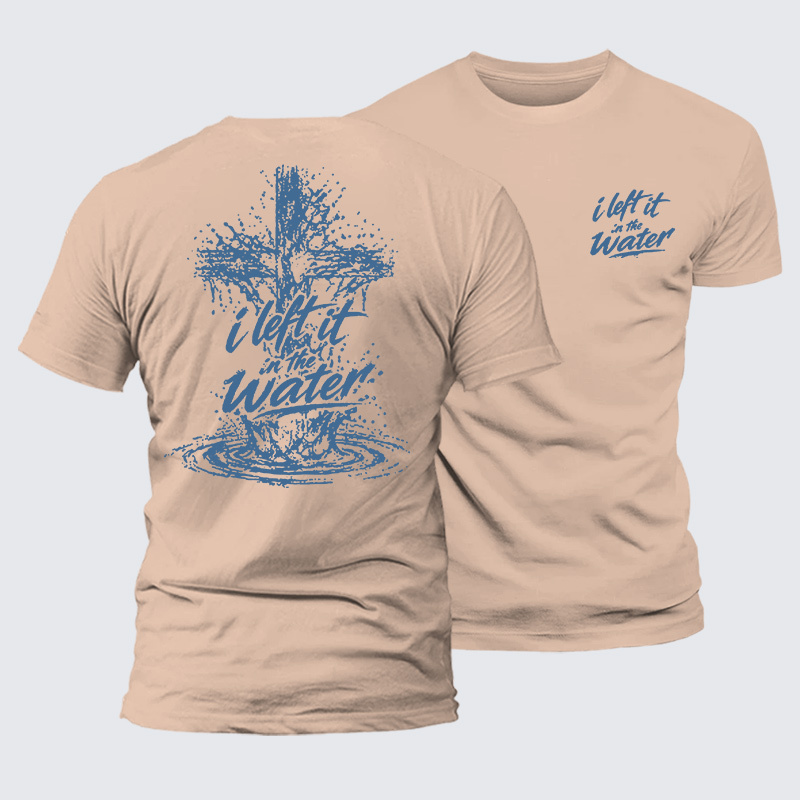 I Left It In The Water Jesus God Christian Premium Mercerized Cotton Tee