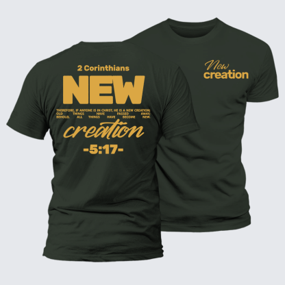 New Creation Jesus God Christian Premium Mercerized Cotton Tee