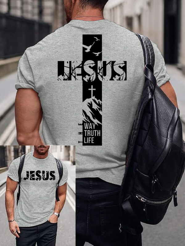 The Way The Truth The Life Jesus God Christian Cotton T-Shirt