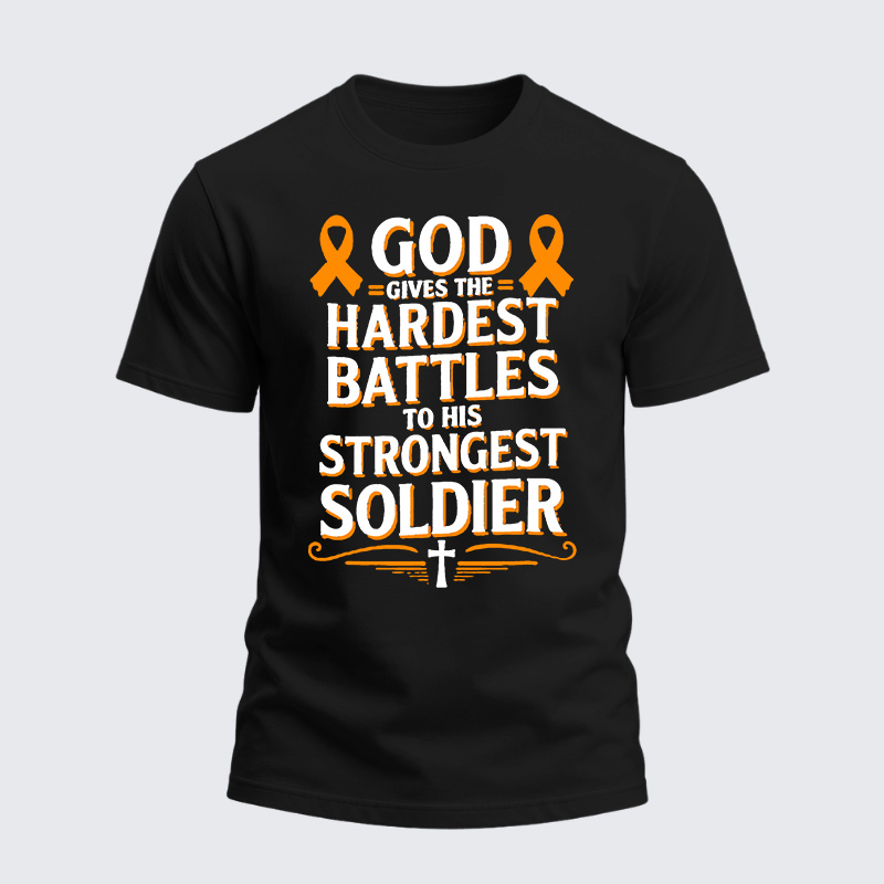 Heavyweight Cotton Tee - God Gives Hardest Battle