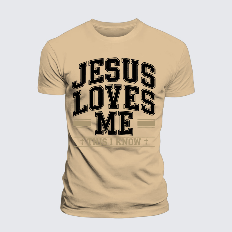 Jesus Love Me This I Know Jesus God Christian Premium Mercerized Cotton Tee
