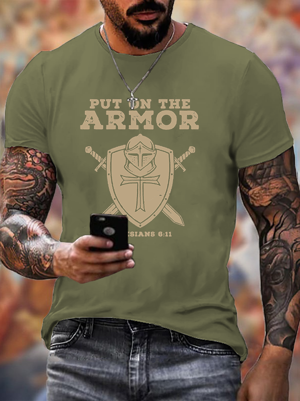 Put On The Armor Jesus God Christian Cotton T-Shirt