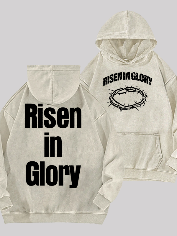 Risen In Glory Jesus God Christian Washed Hoodie