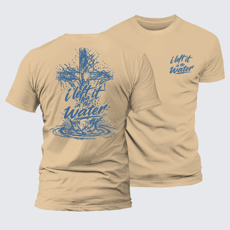 I Left It In The Water Jesus God Christian Premium Mercerized Cotton Tee