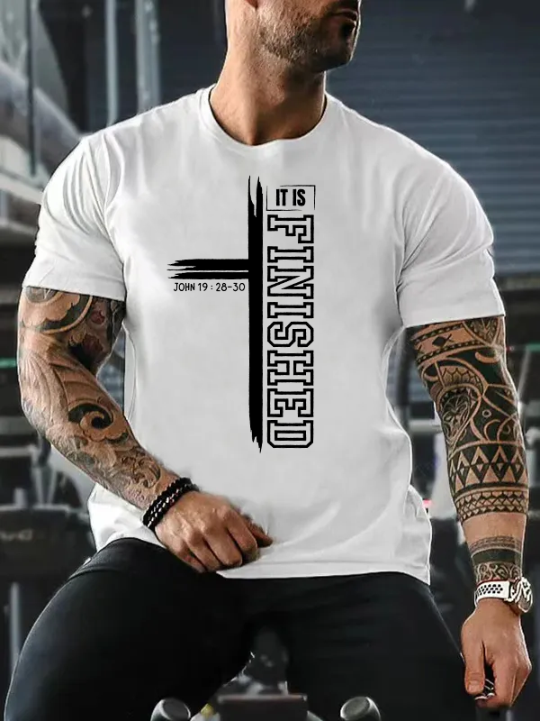 It Is Finished Jesus God Christian Cotton T-Shirt