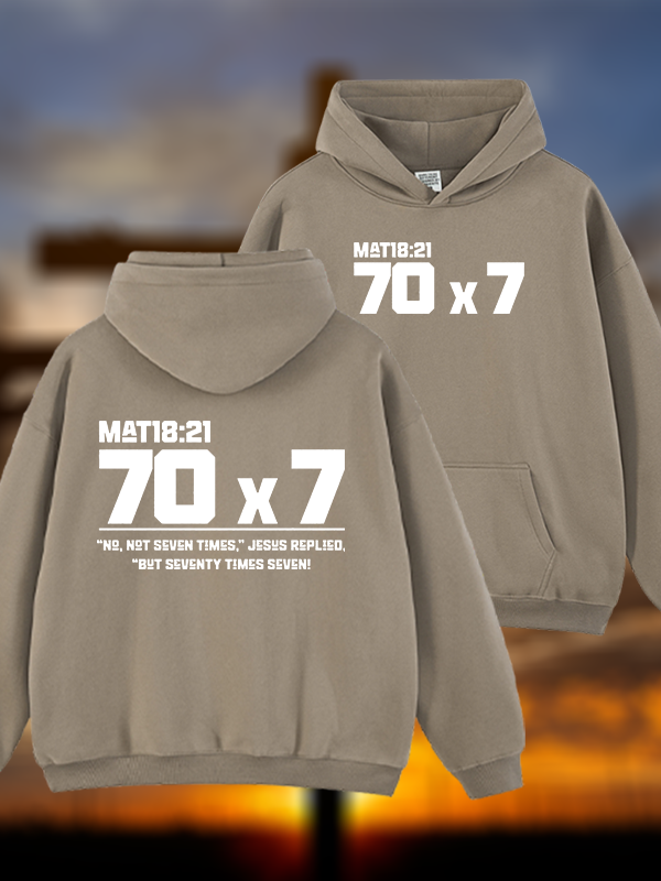 Matthew 18:21 Jesus God Christian Plush Fleece-Lined Hoodie
