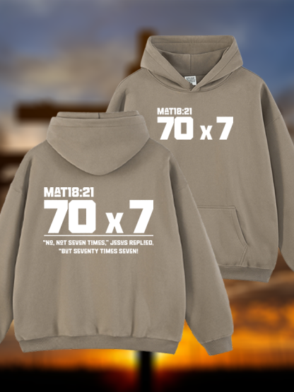 Matthew 18:21 Jesus God Christian Plush Fleece-Lined Hoodie